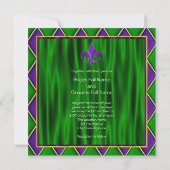 Invitation Élégant Fleur De Lis Mardi Gras Mariage (Dos)