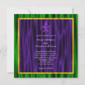 Invitation Élégant Fleur De Lis Mardi Gras Mariage (Dos)