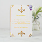 Invitation Élégant fleur de Lis Or (Debout devant)
