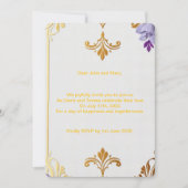 Invitation Élégant fleur de Lis Or (Devant)