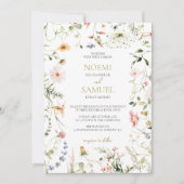 Invitation Elégant Fleur sauvage Aquarelle Delicate Mariage (Devant)