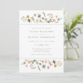 Invitation Elégant Fleur sauvage aquarelle Mariage floral (Debout devant)