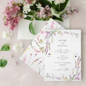 Invitation Elégant Fleur sauvage Aquarelle Mariage moderne