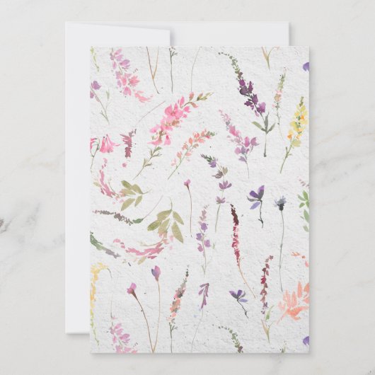 Invitation Elégant Fleur sauvage Aquarelle Mariage moderne (Dos)