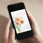 Invitation Elégant Fleur sauvage Aquarelle Mère's Day Brunch