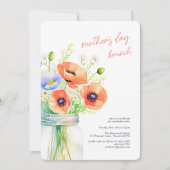 Invitation Elégant Fleur sauvage Aquarelle Mère's Day Brunch (Devant)