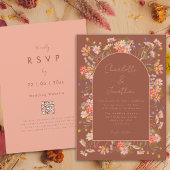 Invitation Élégant Fleur sauvage Arch Burnt Orange Mariage de