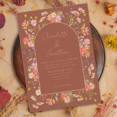 Invitation Élégant Fleur sauvage Arch Burnt Orange Mariage de