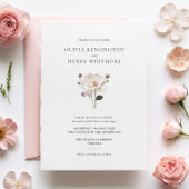 Invitation Élégant Fleur sauvage arrondi angle style Mariage