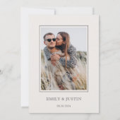 Invitation Élégant Fleur sauvage beige photo Enregistrer la d (Dos)