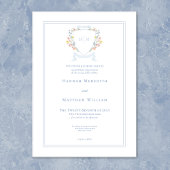 Invitation Élégant Fleur sauvage bleu Dusty Arrière - plan