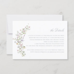Invitation Élégant Fleur sauvage Blush Détails du Mariage Ins