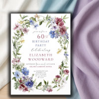 Elégant Fleur sauvage Boho Aquarelle 50e anniversa
