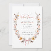 Invitation Elégant Fleur sauvage Boho Baby shower de couronne (Devant)