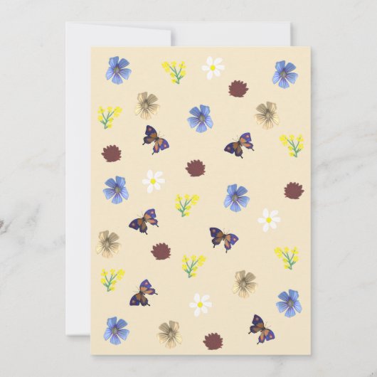 Invitation Élégant Fleur sauvage Boho Eggshell Mariage (Dos)