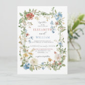 Invitation Elégant Fleur sauvage Boho Mariage aquarelle (Debout devant)