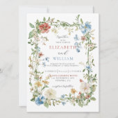 Invitation Elégant Fleur sauvage Boho Mariage aquarelle (Devant)