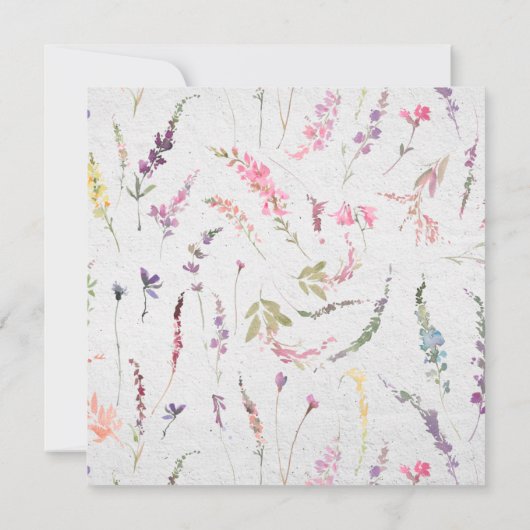 Invitation Élégant Fleur sauvage Bridal Script Douche Par Cou (Dos)