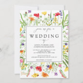 Invitation Élégant Fleur sauvage cadre Mariage de calligraphi (Devant)