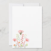 Invitation Élégant Fleur sauvage Calligraphie Florale Baptême (Dos)
