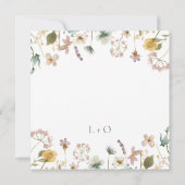 Invitation Elégant Fleur sauvage Carré Mariage aquarelle (Dos)