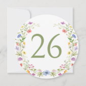 Invitation Elégant Fleur sauvage coloré Cercle Numéro de tabl (Dos)