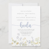 Invitation Élégant Fleur sauvage coloré Mariage espagnol (Devant)