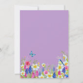 Invitation Élégant Fleur sauvage coloré papillons Mariage (Dos)