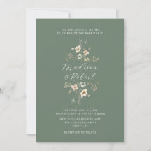Elégant Fleur sauvage d'aquarelle verte Sage