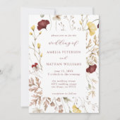 Invitation Élégant Fleur sauvage d'automne Mariage botanique (Devant)