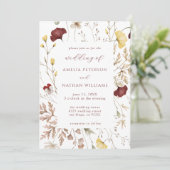 Invitation Élégant Fleur sauvage d'automne Mariage botanique (Debout devant)