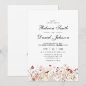 Invitation Élégant Fleur sauvage d'automne Mariage floral (Devant / Derrière)