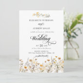 Invitation Élégant Fleur sauvage de calligraphie Mariage (Debout devant)