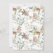 Invitation Elégant Fleur sauvage de chute Floral Mariage d'aq (Dos)