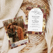 Invitation Élégant Fleur sauvage de l'automne QR Code Mariage