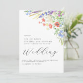 Invitation Élégant Fleur sauvage de prairie d'été (Debout devant)