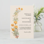 Invitation Élégant Fleur sauvage de prairie Mariage d'été de (Debout devant)