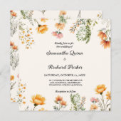 Invitation Élégant Fleur sauvage de prairie Mariage d'été de  (Devant / Derrière)