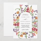 Invitation Élégant Fleur sauvage de printemps coloré Mariage (Devant / Derrière)