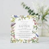 Invitation Élégant Fleur sauvage d'été Baptême floral (Debout devant)