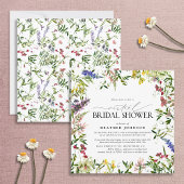 Invitation Élégant Fleur sauvage d'été Douche virtuelle