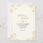 Invitation Élégant Fleur sauvage d'or Photo Mariage Boho (Dos)