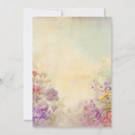 Invitation Élégant Fleur sauvage Dreamy Mariage (Dos)