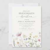 Invitation Élégant Fleur sauvage du déjeuner nuptial (Devant)