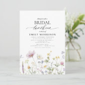 Invitation Élégant Fleur sauvage du déjeuner nuptial (Debout devant)