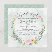 Invitation Elégant fleur sauvage Floral Fiançailles Invitatio (Devant / Derrière)