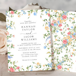 Invitation Élégant Fleur sauvage Floral Mariage