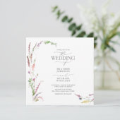 Invitation Élégant Fleur sauvage Floral Mariage (Debout devant)