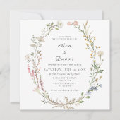 Invitation Elégant Fleur sauvage Floral Mariage Jardin  (Devant)