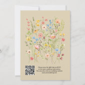 Invitation Élégant Fleur sauvage Floral Neutral QR Code Maria (Dos)
